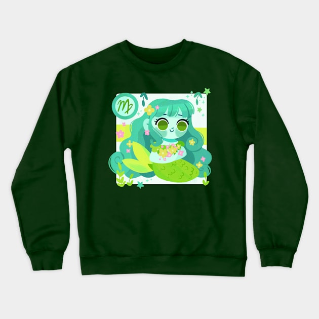 Virgo Mermaid Crewneck Sweatshirt by Lobomaravilha